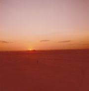 Saharan laidalla auringonlasku