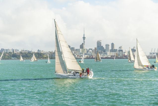 Yksi Aucklandin lempinimistä on City of Sails eli purjeiden kaupunki. Kuva: © Corolanty | Dreamstime.com