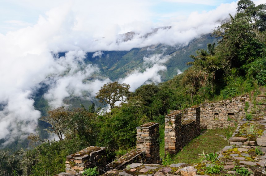 Choquequiraon inkarauniot sijaitsevat korkealla vuoristossa