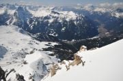Alppimaisema Sass Pordoilta 2950m m.p.y Val di Fassan/Canazein suuntaan