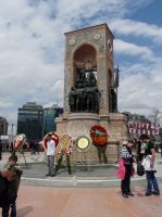 The Monument of the Republic (Cumhuriyet Anıtı) at Taksim Square