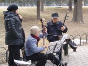 musikantit puistossa