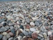 Tuulinen ranta ja kivet
