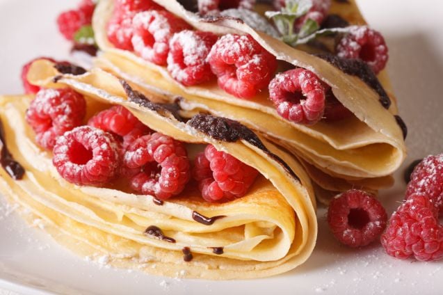 Crêpe on hyvää niin suolaisella kuin makeallakin täytteellä.