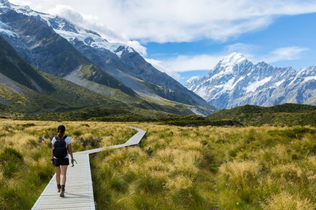 Hooker Valleyn patikkareitti on erinomaisessa kunnossa ja sopii myös lasten kanssa matkustaville.