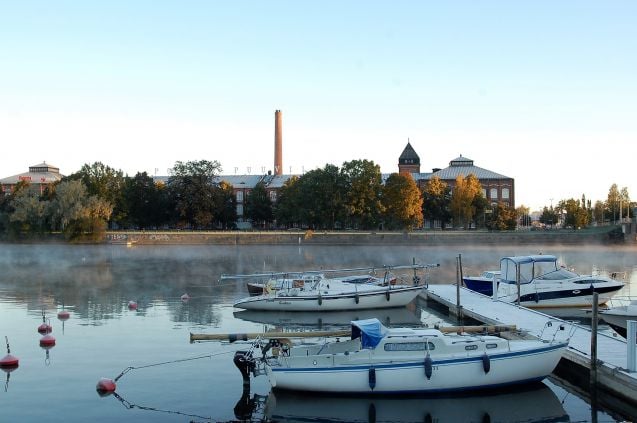 Kokemäenjoen toisella puolella näkyy kauppakeskus Puuvilla. Kuva: Minna-Liisa Salonsaari