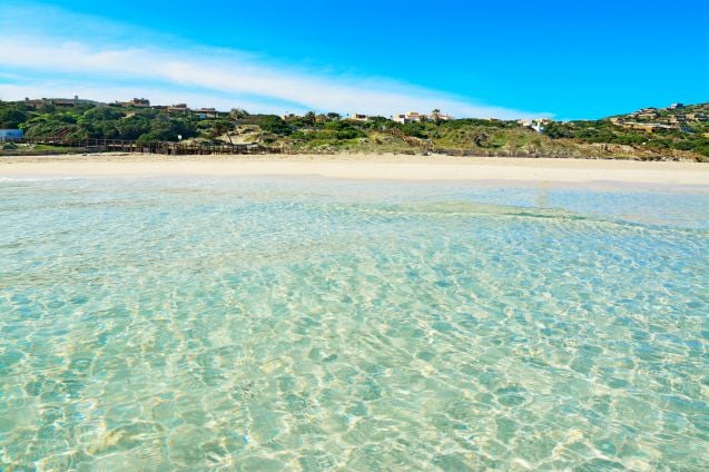 La Pelosan upea hiekkaranta on yksi Sardinian kuuluisimmista rannoista.
