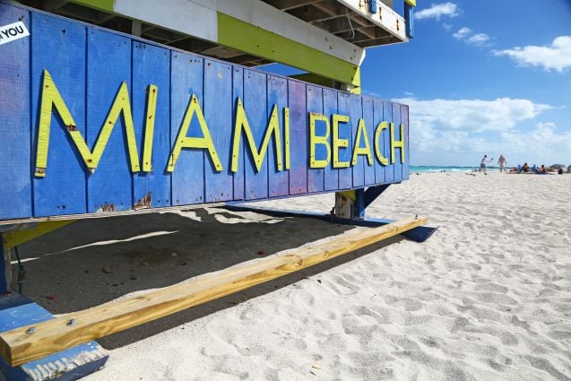 Miamissa hienoa valkoista hiekkaa riittää!