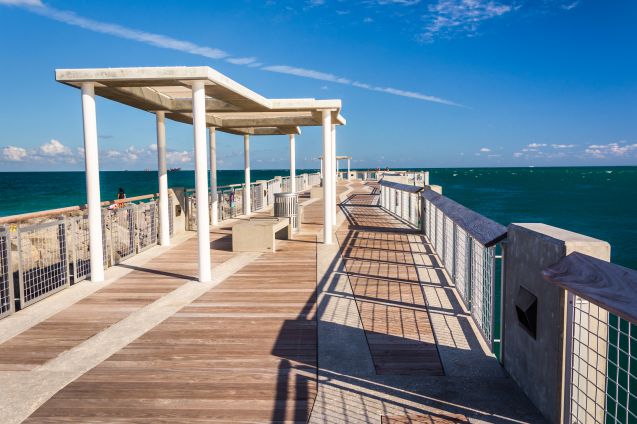 South Pointe Pier on 137 metriä pitkä laituri, jonka päästä on upeat maisemat kohti Miami Beachia.