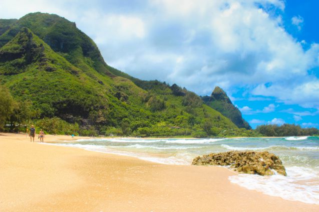 Tunnels Beach Kauai-saaren pohjoispuolella.