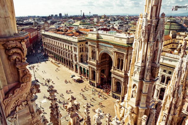Milanon katedraalin katolta on mahtavat näkymät yli kaupungin.