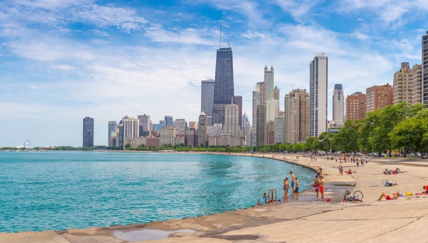 Chicagossa voi harrastaa kesäisin myös rantaelämää. Kuva: Exflow | Dreamstime.com