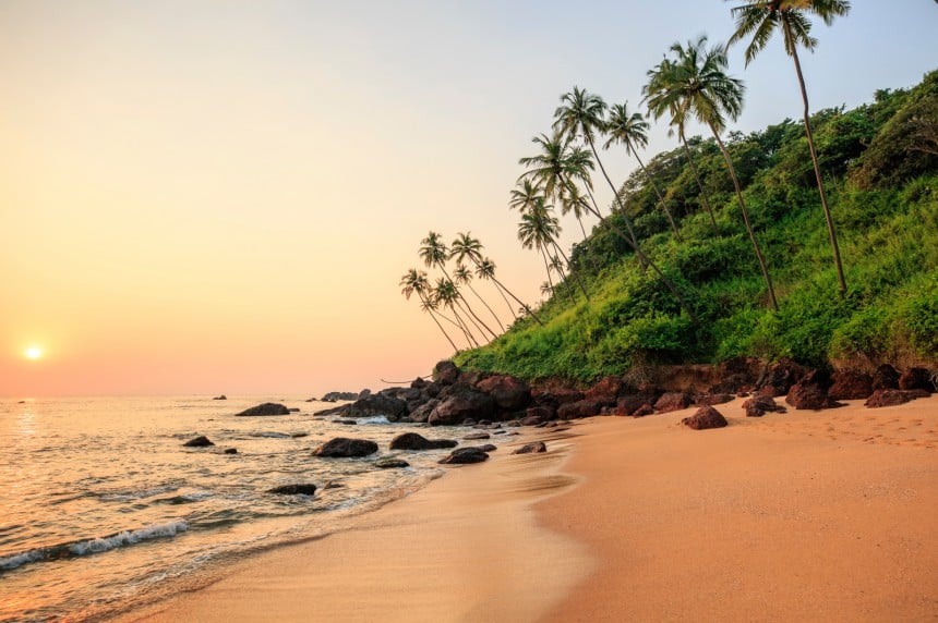 Cola Beach löytyy Goan eteläosasta. Kuva: orange | Adobe Stock