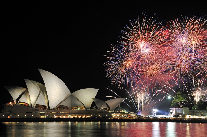 Australian Sydney on maailman ensimmäisiä paikkoja, joissa vuosi vaihtuu uuteen.