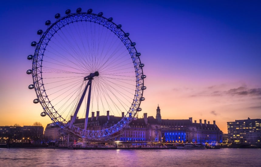 London Eye on Britannian suosituin maksullinen nähtävyys.