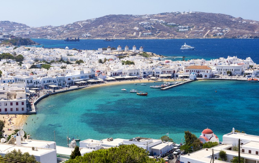 Kreikan Mykonos on nyt yksi yhdysvaltalaisjulkkisten suosikkikohteista.