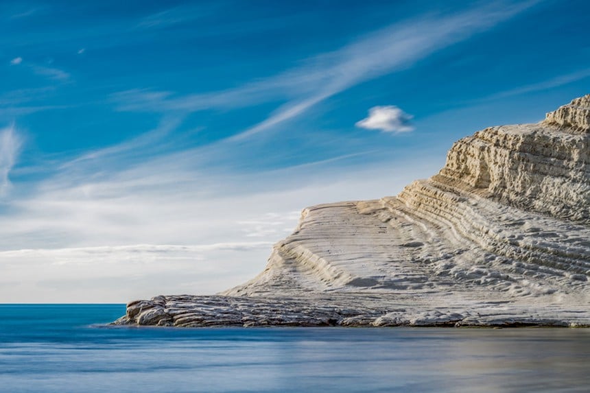 Scala dei turchi eteläisessä Sisiliassa on häikäisevän valkoinen kalliojyrkänne