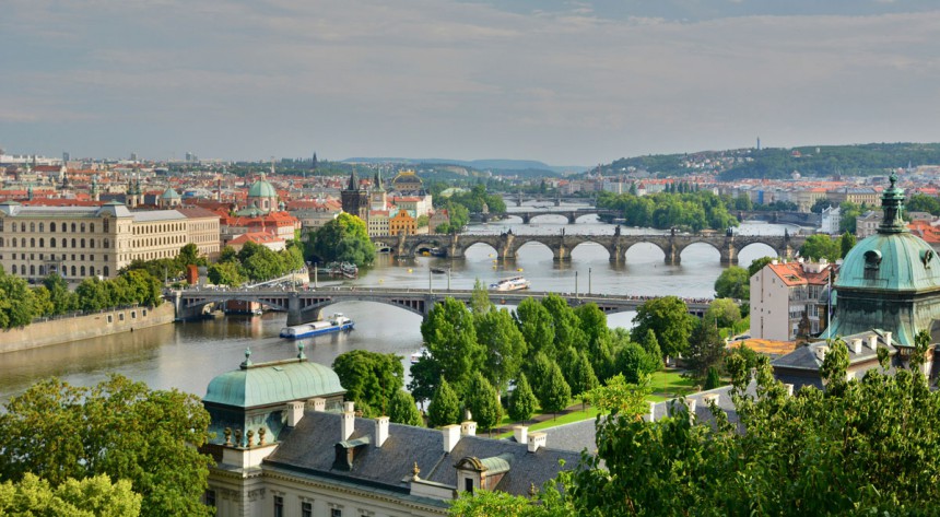Letna Park tarjoaa hulppeat näkymät yli Prahan.